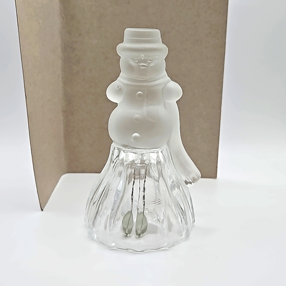 Frosted clear glass, Snowman Bell.